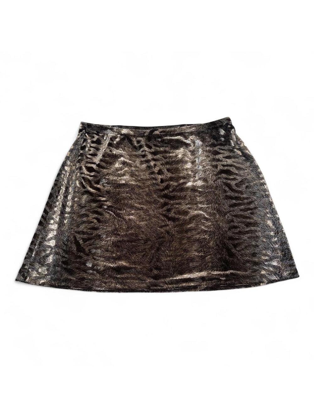 Vintage Express World Brand metallic animal print mini skirt